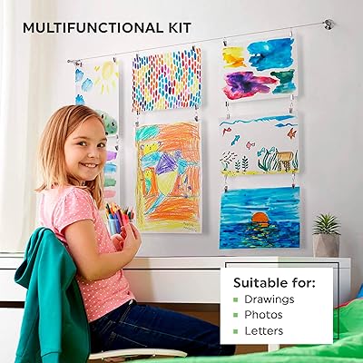 Art Display for Kids Artwork (48 Clips - 10ft Wire) - Kids Art Display -  Artwork Display for Kids Art - Kids Art Display for Wall // Willow & Eva
