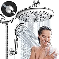 FEELSO Shower Heads with Handheld Spray Combo with ON/OFF Pause Switch, 10