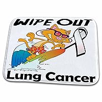 3dRose Wipe Out Lung Cancer Awareness Ribbon Cause Design - Dish Drying Mats (ddm-115184-1)