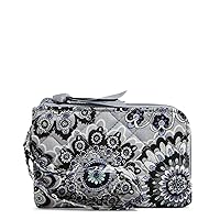 Vera Bradley Women's Cotton Double Zip ID Case Wallet With RFID Protection, Tranquil Medallion - Recycled Cotton, One Size