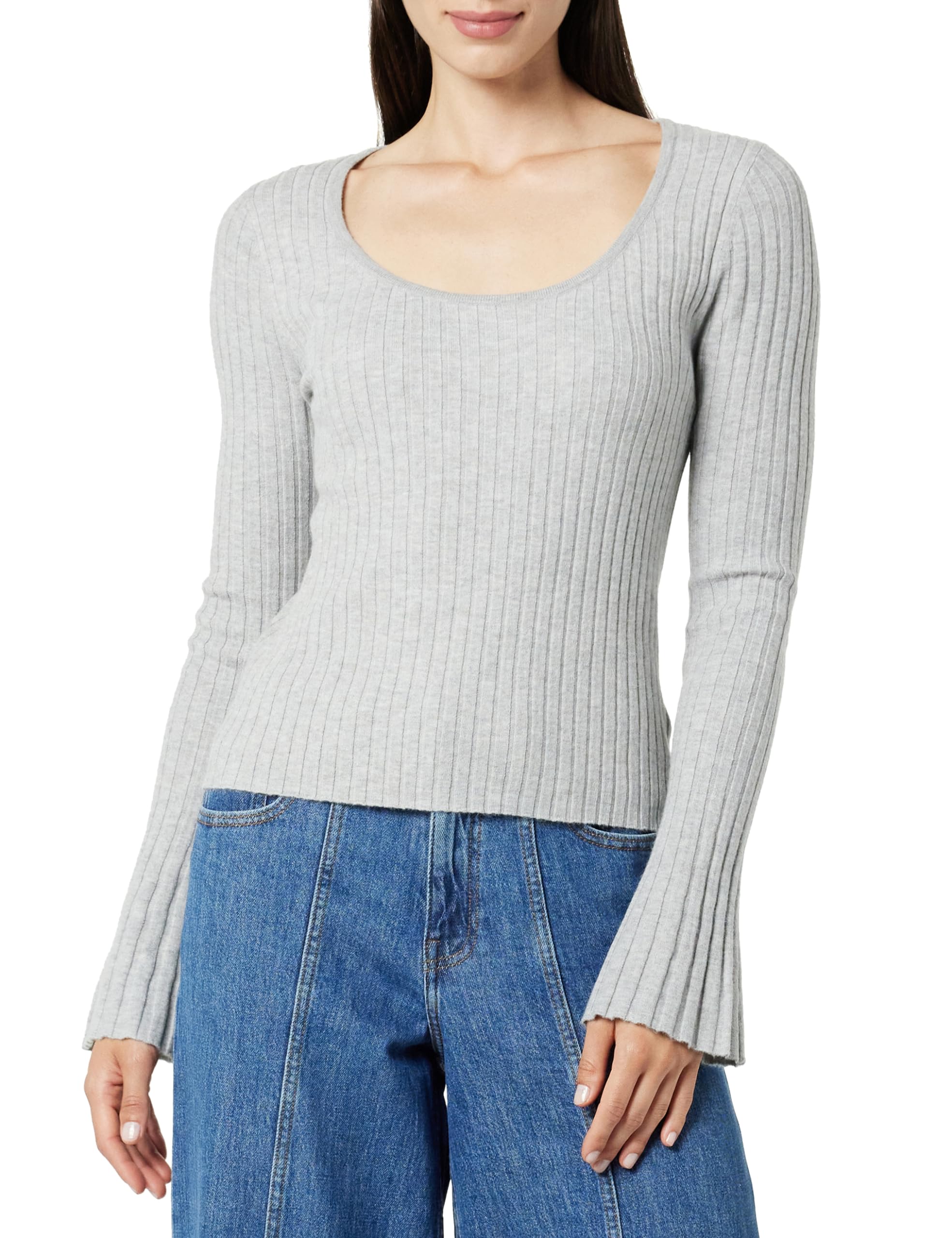 The Drop Women's Beatrice Bell Sleeve Scoop-Neck Sweater