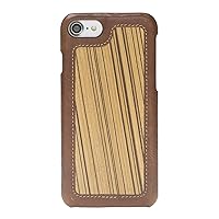 Ultimate Jacket Wood Design Leather Slim Fit Protective iPhone 7/8 Phone Case by Bonetti Case (Olive Wood)