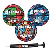 AND1 Mini Basketball 3 Pack Set for Kids (Deflated w/Pump Included): - Size 3,7-Inch Premium Youth Size Basketballs, Easy to Grip, Made for Indoors and Outdoors