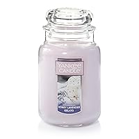 Yankee Candle Honey Lavender Gelato Scented, Classic 22oz Large Jar Single Wick Candle, Over 110 Hours of Burn Time