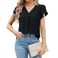 Blooming Jelly Women's Dressy Casual Blouses Business Work Tops Summer Trendy 2024 Ruffle Sleeve White Shirts
