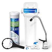 Premium Under Sink Direct Connect One Water Filtration System with 100% Lead-Free Chrome Faucet -Removes Chlorine, Bad Tastes, Odors and 99.99% of Contaminants (One Stage of Filtration)