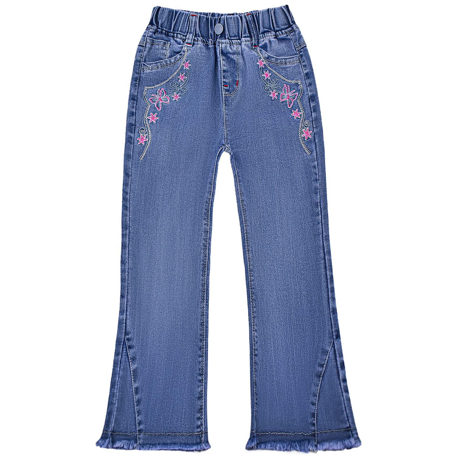 Peacolate 2-11T Toddler Little Girls Distressed Embroidered Jeans Denim Pants