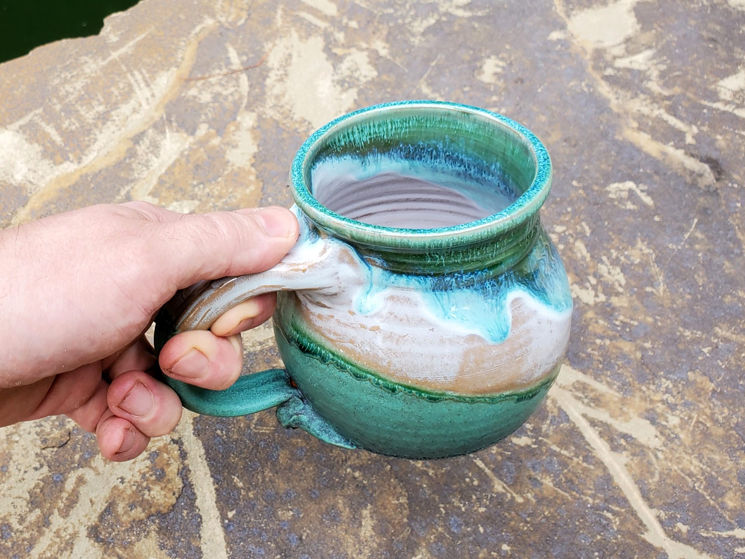 Turquoise Falls Mug Hand Thrown North Carolina Pottery Coffee Cup