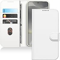 JETech Wallet Case for Samsung Galaxy S24+ / S24 Plus 5G, Shockproof PU Leather Magnetic Flip Cover with Card Holder, Stand Feature and Full Camera Protection (White)