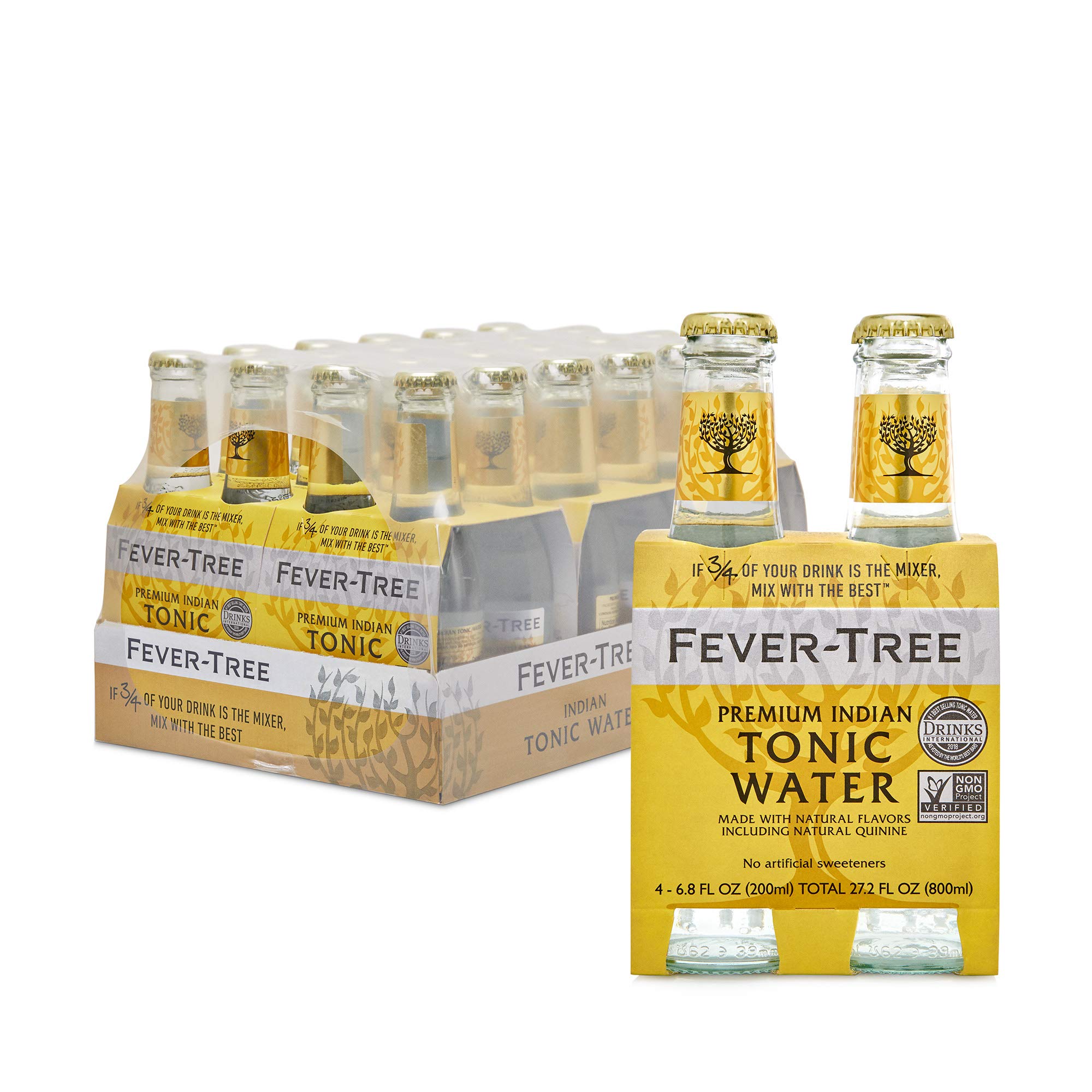 Fever-Tree Premium Tonic Water, Indian, 163.2 Fl Oz (Pack of 24)