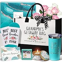Best Grandma Gifts, Mothers Day Gifts for Grandma from Granddaughter Grandchildren Grandkids, Unique Grandma Birthday Gifts Nana Gifts Basket for Gigi Grandmother, New Grandma Gifts w/Canvas Tote Bag