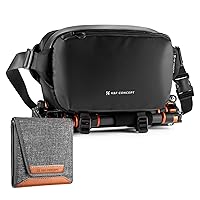 K&F Concept 2 in 1 Sling Bag 10L Shoulder Camera Bag (Black) + Lens Filter Pouch for Filter Up to 82mm