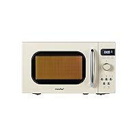 Retro Small Microwave Oven With Compact Size, 9 Preset Menus, Position-Memory Turntable, Mute Function, Countertop Perfect For Spaces, 0.7 Cu Ft/700W, Cream, AM720C2RA-A