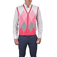 Ballantyne Men's Multi-Color Geometric Print Button Down Vest US 2XS IT 44