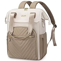 LOVEVOOK Laptop Backpack for Women, 17.3 Inch Work Laptop Bag，Waterproof Teacher Nurse Bag with USB Port, Fashion Travel Bag Business Computer Backpack Purse,Beige-Khaki