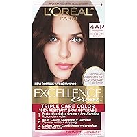 Excellence Creme Permanent Triple Care Hair Color, 4AR Dark Chocolate Brown, Gray Coverage For Up to 8 Weeks, All Hair Types, Pack of 1
