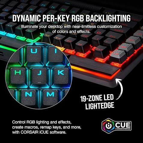 Corsair K95 RGB Platinum XT Mechanical Gaming Keyboard, Backlit RGB LED, CHERRY MX SPEED RGB Silver, Black (Renewed)