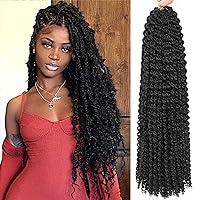 Passion Twist Hair 30 Inch 8 Packs Long Passion Twist Crochet Hair For Women Water Wave Braiding Hair Bohemian Spring Twist Hair Synthetic Hair Extension (30 Inch (Pack of 8), 1B#)