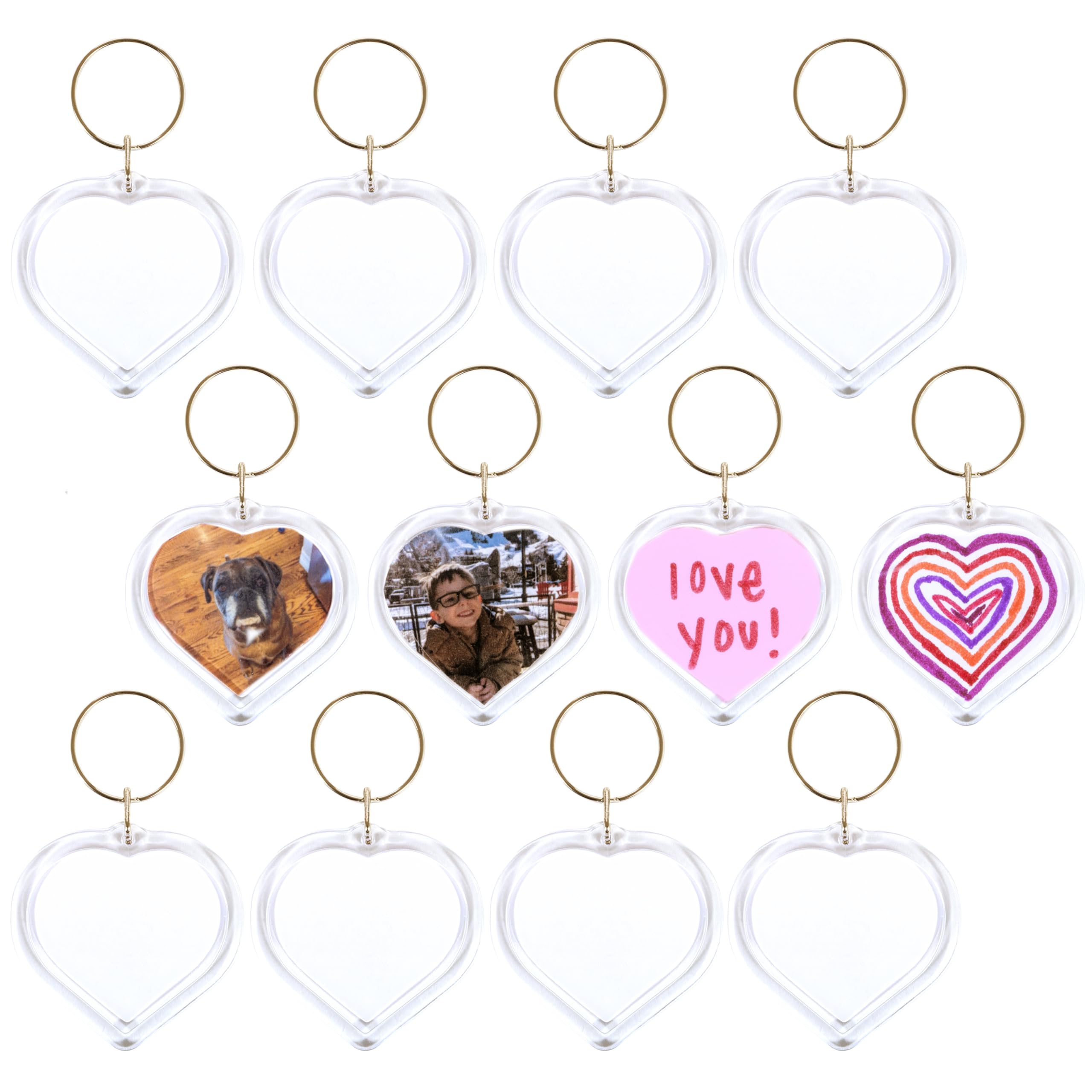 READY 2 LEARN Heart Key Rings - Set of 12 - Valentines Day Gifts for Kids - Classroom Favors