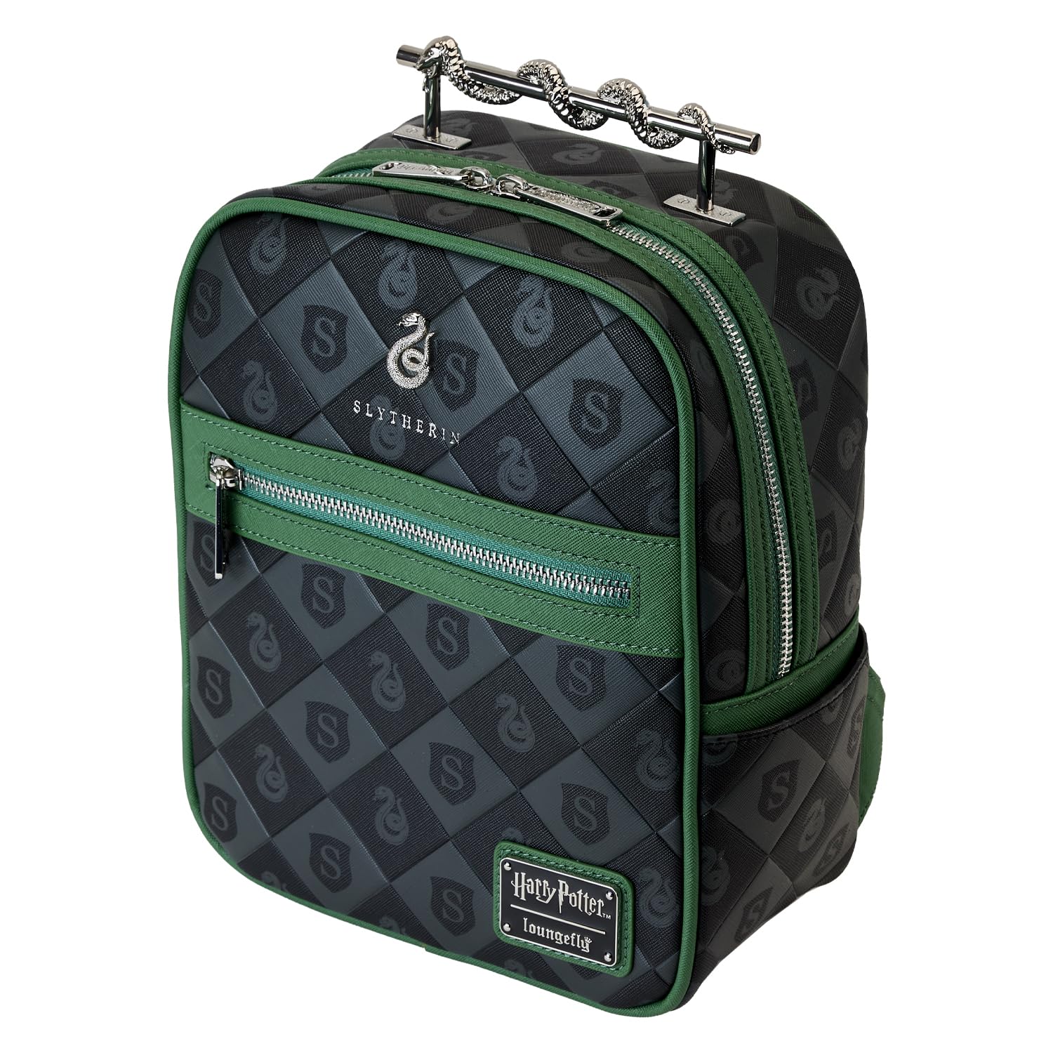 Loungefly Harry Potter: Slytherin Mini-Backpack with Wand Handle, Amazon Exclusive