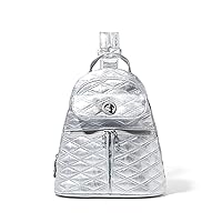 Baggallini womens Naples convertible backpack, Silver Metallic Quilt, One Size US