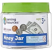 Money Jar, Play Money, Play Money for Kids, Counting, Bills and Coins, Homeschool, Math, Pretend Money, Ages 3+