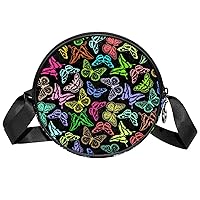 Crossbody Bag Vintage Butterflies Messenger Bags Round Satchel Bag for Women Ladies Girls