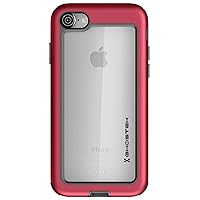 Ghostek Atomic Slim iPhone 7, iPhone 8, iPhone SE 2020 Case with Space Metal Bumper Heavy Duty Protection Wireless Charging Compatible 2016 iPhone 7, 2017 iPhone 8, 2020 iPhone SE (4.7 Inch) - Red