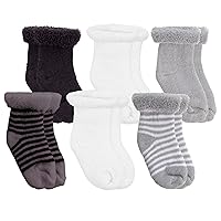 6 Pairs of Kushies Baby Terry Socks - Size 3-6 Months