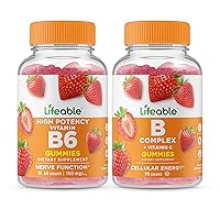 Vitamin B6 + B Complex, Gummies Bundle - Great Tasting, Vitamin Supplement, Gluten Free, GMO Free, Chewable