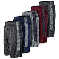 5 Pack: Men's Dry-Fit Sweat Resistant Active Athletic Performance Shorts