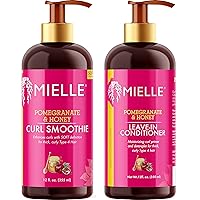 Mielle Organics Pomegranate & Honey Leave-In Conditioner + Honey Curl Smoothie Bundle