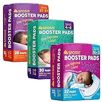 Sposie Diaper Booster Pads - Diaper Pads Inserts Overnight, Cloth Diaper Inserts and Overnight Diapers Sizes N-3, 4-6 & 2T-5T, Diaper Liners Baby Products