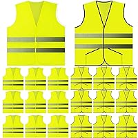 PeerBasics 20 Pack Yellow Safety Vest - Pocket Vest and Mesh Safety Vest (10 of Each)