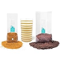 Complete Mushroom Growing Kit - 3 lb Sterilized Grain, 5 lb CVG Substrate, 10 MYA Agar Plates for Home Cultivation