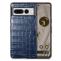 Case for Google Pixel 7 Pro,Luxury Crocodile Leather TPU Slim Fit Shockproof Full Body Protective Cover with Flexible Grip Phone Case for Google Pixel 7 Pro 5G,6.7 inch 2022 (Blue)