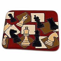 3dRose Fun Chess Game Pieces Art Abstract - Dish Drying Mats (ddm-200129-1)