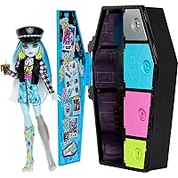 Monster High Skulltimate Secrets Doll & Clothes Accessories Set, Frankie Stein with Dress-Up Locker & 19+ Surprises
