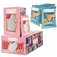 Legendary Foods High Protein Snack Bundle - Strawberry Protein Pastry 8 Pack and Ranch Protein Chips 10 Pack, Low Sugar Diet - Healthy Snacks, Gluten Free and Low Carb Variety 18 Pack