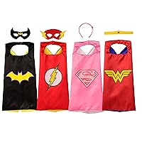 Rubie's Super Hero Cape Set Officially licensed DC Comics Assortment 4 Capes, 2 Masks, and 2 Headbands, One Size (Amazon Exclusive)