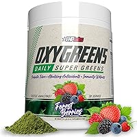 EHPlabs OxyGreens Super Greens Powder - Spirulina & Chlorella Superfood, Green Juice Powder & Greens Supplements with Prebiotic Fibre, Antioxidants & Immunity Support, 30 Serves (Forest Berries)