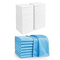 AIDEA Microfiber Glass Cleaning Cloths-8PK, Lint Free Streak Free, Quickly Clean Windows, Glass, Mirrors, Windshields, Stainless Steel, Blue-14”×16”
