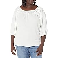Tommy Hilfiger womens Women's Sportswear Peasant Top T Shirt, Ivory, 2X US