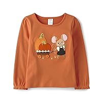 Girls' and Toddler Embroidered Graphic Long Sleeve T-Shirts