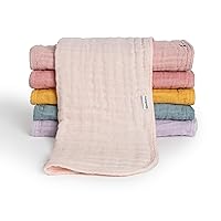 Gerber Baby Unisex Muslin Burp Cloths 6-Pack, Multi Rainbow, Large Size 20