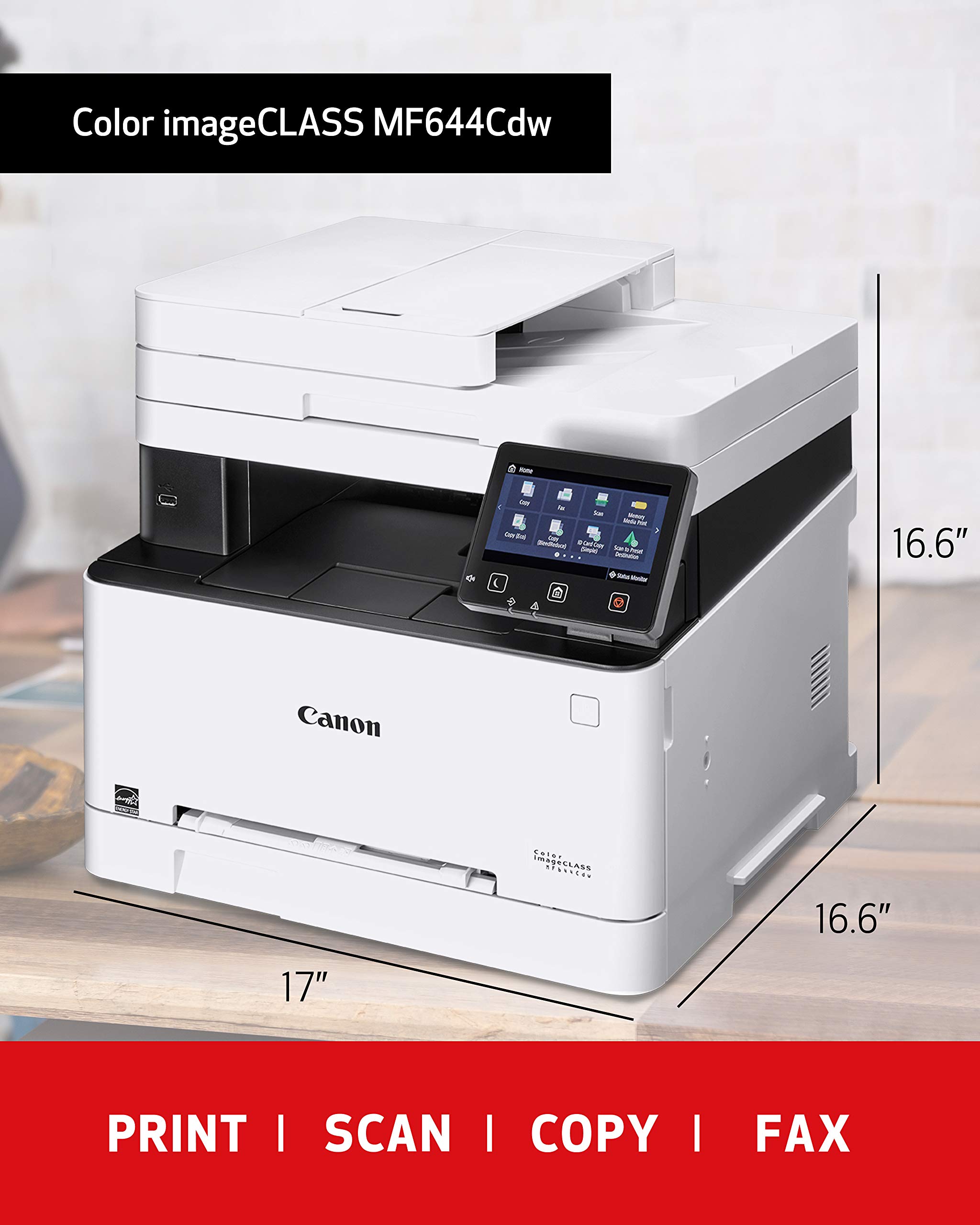 Color imageCLASS MF644Cdw - All-in-One, Wireless, Mobile-Ready, Duplex Laser Printer with 3 Year Warranty,Works with Alexa