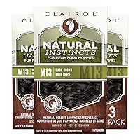 Clairol Natural Instincts Semi-Permanent Hair Dye for Men, M13 Dark Brown Hair Color, Pack of 3