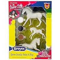 Breyer Horses Stablemates Horse Family Paint Set | 3 Horse Set | 1:32 Scale | Horse Toy | Model #4239, White