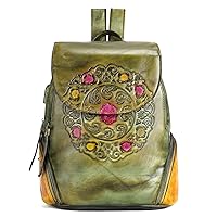 NIUCUNZH Handmade Women's Backpack with USB Charging Port Floral Pattern Ladies Designer Daypack for Travel Everyday Use