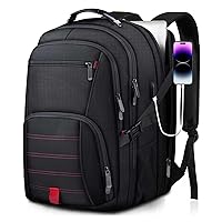 Extra Large Backpack, Travel Backpack, Laptop Backpack for Men Women, 50L Anti Theft Carry on Big Backpack, 17.3 Inch Work Computer Backpack, Airline Approved College Bussiness Large Backpack, Black